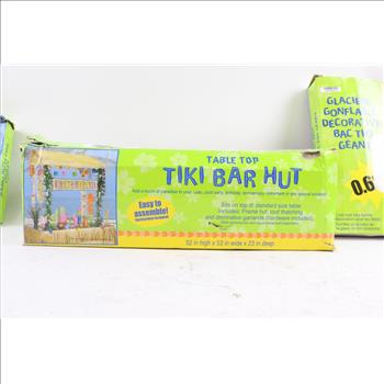 Tiki Bar Hut, And Inflatable Tiki Coolers, 3 Pieces