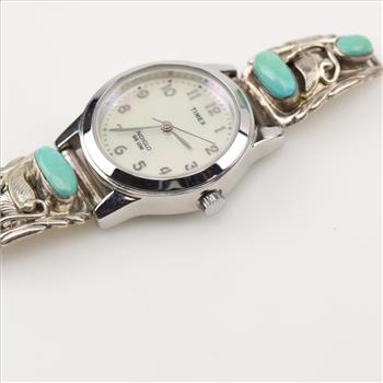 Timex Stainless Steel Watch With Sterling Silver Tips