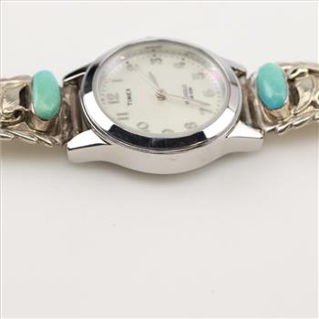 Timex Stainless Steel Watch With Sterling Silver Tips