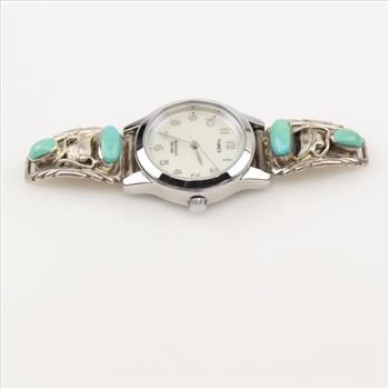Timex Stainless Steel Watch With Sterling Silver Tips