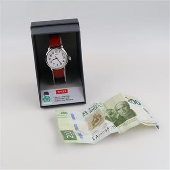 Timex Watch & MX Pesos, 2 Pieces