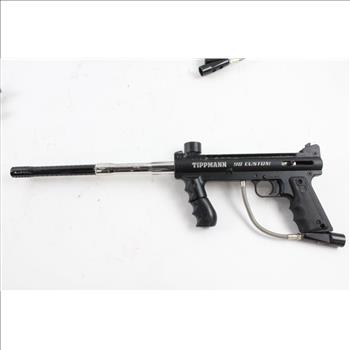 Tippman 98 Custom Paintball Guns With Tanks And Hoppers, 7 Pieces