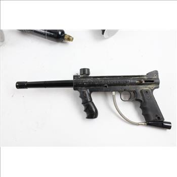 Tippman 98 Custom Paintball Guns With Tanks And Hoppers, 7 Pieces