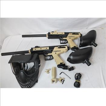 Tippman Cronus Paintball Gun Tactical Combat Power Pack With Raptor Mask