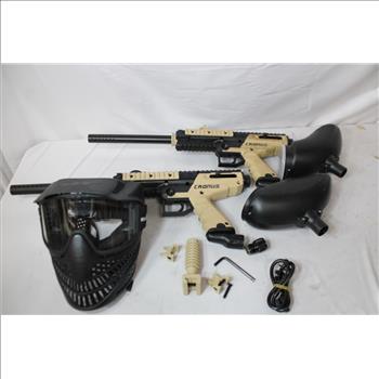 Tippman Cronus Paintball Gun Tactical Combat Power Pack With Raptor Mask