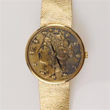 Tissot Coin Model 14kt Gold Watch - Evaluated By Our Certified Gemologist-AGS/GIA