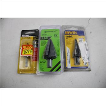 Titan, Greenlee, Irwin Step Drill Bits, 3 Pieces