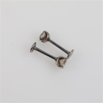 Titanium Clear Stone Stud Earrings