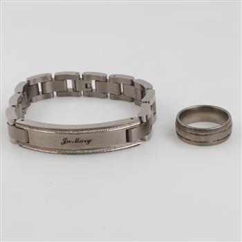 Titanium Diamond Jewelry, 2 Pieces