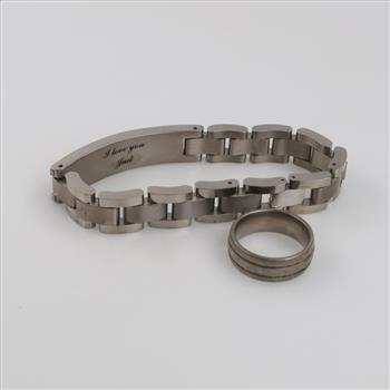 Titanium Diamond Jewelry, 2 Pieces