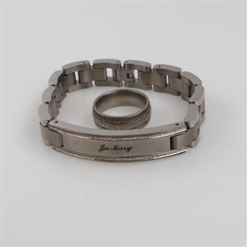 Titanium Diamond Jewelry, 2 Pieces