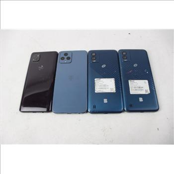 T-Mobile, Motorola, Blu Cell Phone Lot, 4 Pieces, With TCL Tablet, Sold For Parts