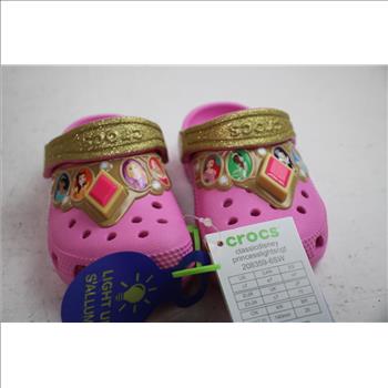 Toddler Girls Classic Disney Princess Light Up Crocs - Size C7