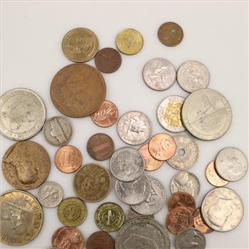 Tokens, US And Foreign Currency, 42+ Pieces
