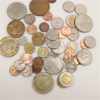 Tokens, US And Foreign Currency, 42+ Pieces