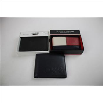 Tommy Hilfiger, Calvin Klein, Guess, Nautica, And Boss Wallets Bulk Lot, 7 Pieces