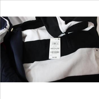 Tommy Hilfiger Coat, And Club Room Striped 1/4-Zip Sweater, Medium, 2 Pieces