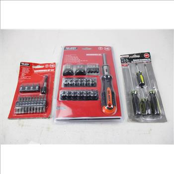 Tool Bench Platnium Screwdriver Set, Fiberglass Claw Hammer, And More, 4 Pieces