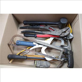Tool Lot, Dewalt Measure Tape, Hammers, Husky Groove Pliers & More 10 Pieces
