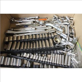 Tool Lot, Socket Set, Ratchet, And More