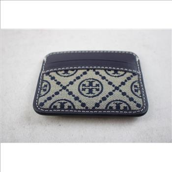 Tory Burch Jacquard Card Case, Black/Brown