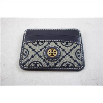 Tory Burch Jacquard Card Case, Black/Brown