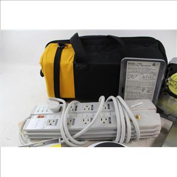 Toughbuilt Bag, Titan, Defiant Heavy Duty Timer, Pure Av Power Strip: 8 Items