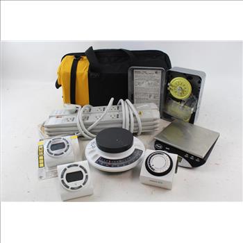 Toughbuilt Bag, Titan, Defiant Heavy Duty Timer, Pure Av Power Strip: 8 Items