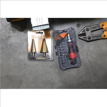 Toughbuilt F180 Compact Boltcutter, Warrior High Speed Drill Bits, And More In Dewalt Rolling Toolbox, 20+ Pieces