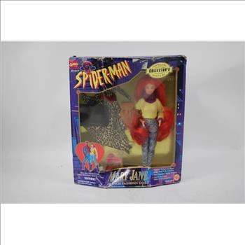 Toy Biz Spiderman MaryJane Fashion Doll, Mcfarlane Toys Shrek Lord Farquaad Mascot, Funko POP 659, & More 6 Pieces