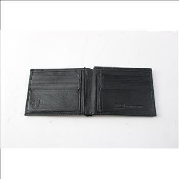 True Religion RFID Protected Leather Bifold Wallet, Black