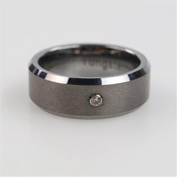 Tungsten Clear Stone Band