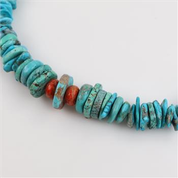 Turquoise & Coral Beaded Necklace