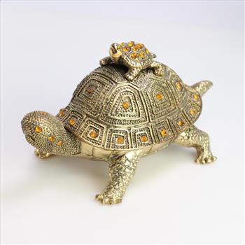 Turtle Shaped Trinket Box With Accessories