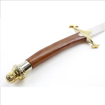 Two Handed Sword With Curved Tip And Sheath