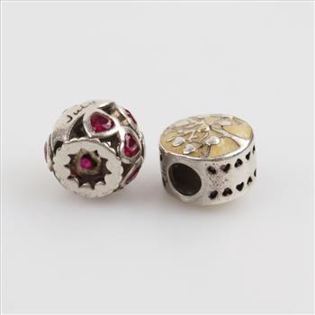 Two Pandora Sterling Silver Beads