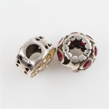 Two Pandora Sterling Silver Beads