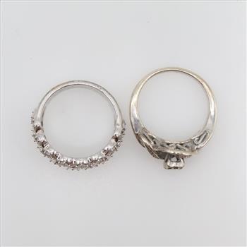 Two Sterling Silver Diamond Rings