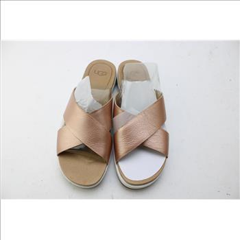 UGG TreadLite Kari Metallic Slide Sandalen Dames Rose Gold  Size 7