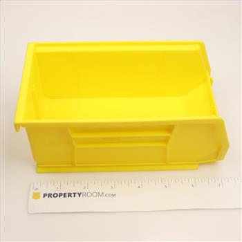 Uline Yellow Plastic Stackable Bins, 18 Pieces