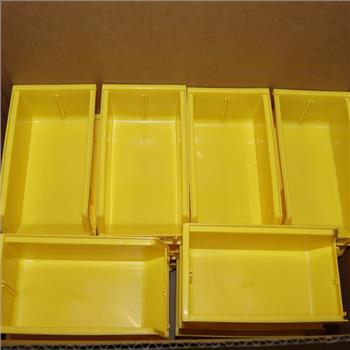 Uline Yellow Plastic Stackable Bins, 18 Pieces