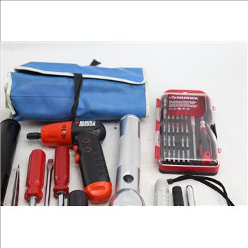 Ultrasteel Ratchet & Screwdriver Set, Husky Precision Screwdriver Set, Flashlights, Hand Tools, & More; 10+ Pieces