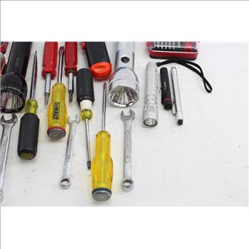 Ultrasteel Ratchet & Screwdriver Set, Husky Precision Screwdriver Set, Flashlights, Hand Tools, & More; 10+ Pieces