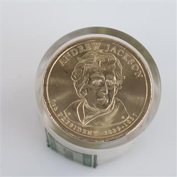 UNC Danbury Mint Presidential Dollar Roll, Andrew Jackson, 12 Coins