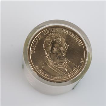 UNC Danbury Mint Presidential Dollar Roll, William Henry Harrison, 12 Coins