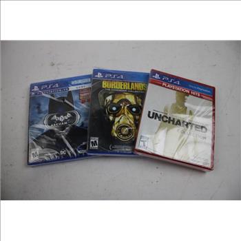 Uncharted Collection, Borderlands Collection, Batman Arkham VR PS4 Games, 3 Pieces