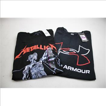 Under Armour 2XL T-Shirt, Metallica XXL T-Shirt, Volcom XXL Button-Up, 3 Pieces