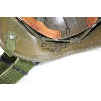Unicor Helmet Pasgt Military Helmet & US  Green Belt Sz Medium In Green Bag; 3 Pieces