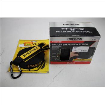 Universal Clip-On Tow Mirrors, Trailer Break-Away System, Stanley Safety Strap, 4 Pieces