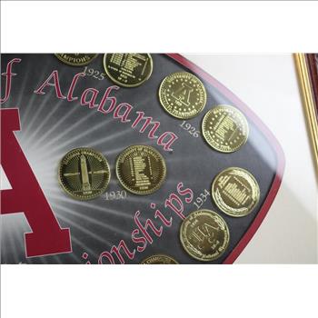 University Of Alabama National Championships Framed Coin Collection